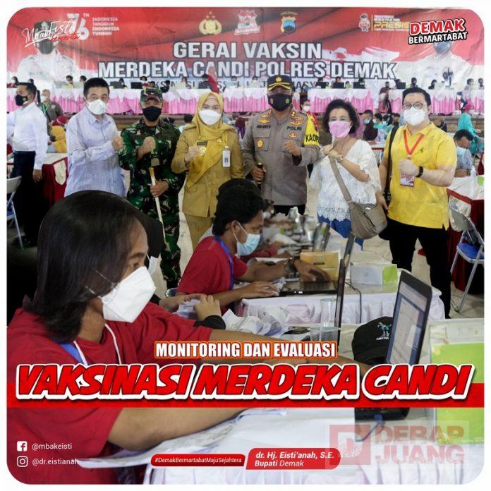 Monev Vaksinasi Merdeka Candi, Bupati Demak; Optimis Demak Pulih