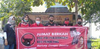 Jumat Berkah, Kader PDI Perjuangan Pemalang Bagikan 200 Paket Makanan