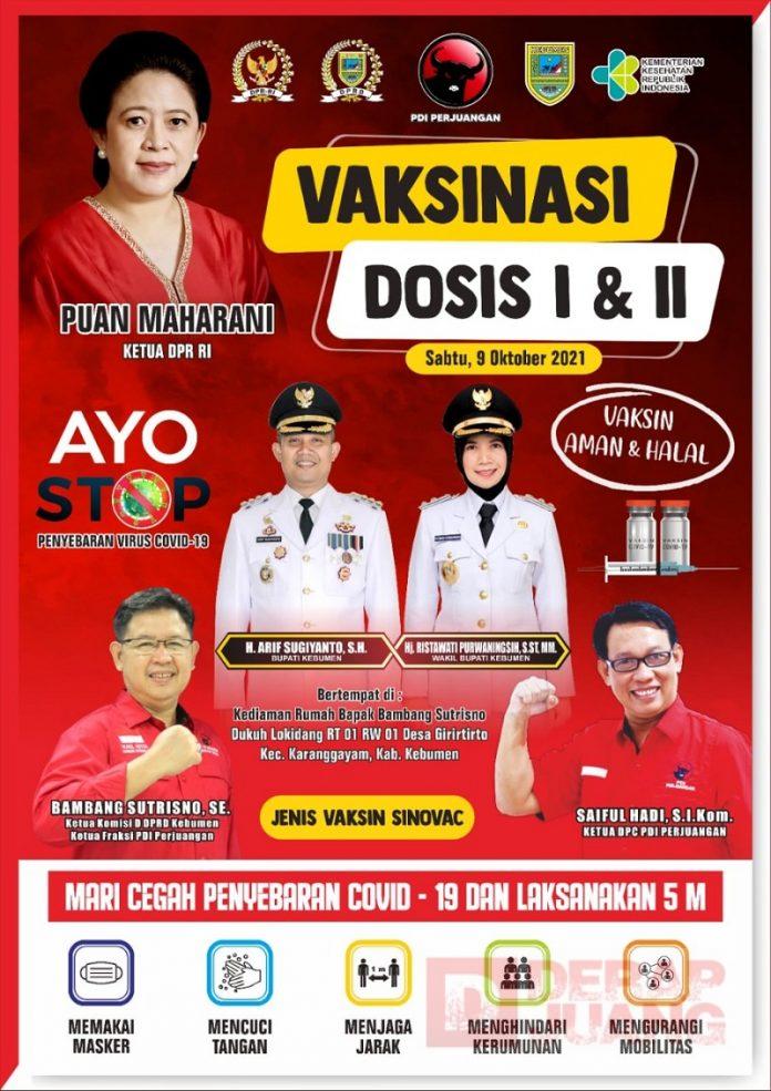 Kediaman Ketua Fraksi PDI Perjuangan Kebumen Disulap Jadi Tempat Vaksin