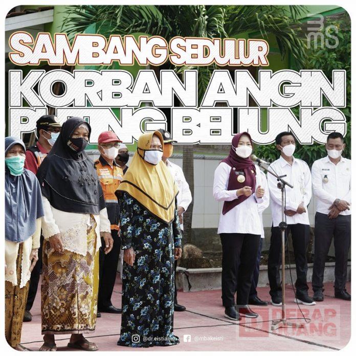Mbak Eisti Hadir di Tengah Masyarakat Korban Angin Puting Beliun