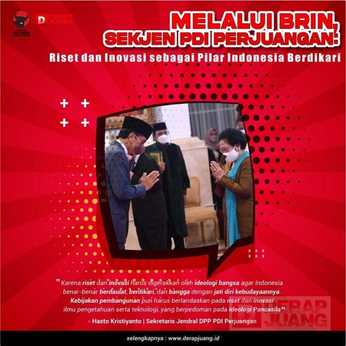 Melalui BRIN, Sekjen PDI Perjuangan Riset dan Inovasi sebagai Pilar Indonesia Berdikari