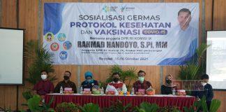 Rahmad Handoyo Gelar Sosialisasi Germas Protokol Kesehatan dan Vaksinasi di Karanggede