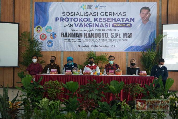 Rahmad Handoyo Gelar Sosialisasi Germas Protokol Kesehatan dan Vaksinasi di Karanggede