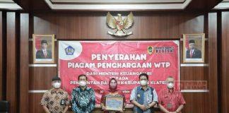 Terima Penghargaan WTP, Sri Mulyani: Jadi Penyemangat Jajaran Pemkab Klaten
