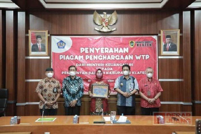 Terima Penghargaan WTP, Sri Mulyani Menjadi Motivasi Dalam Meningkatkan Kinerja Pemkab Klaten