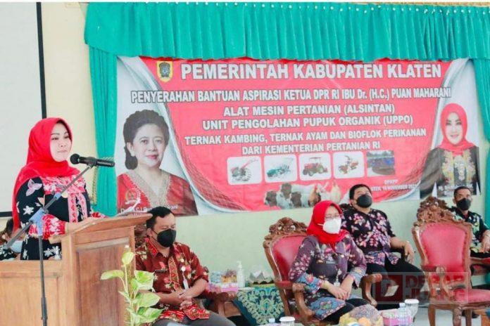 Melalui Sri Mulyani, Mbak Puan Berikan Bantuan Alsintan Kepada Petani Klaten