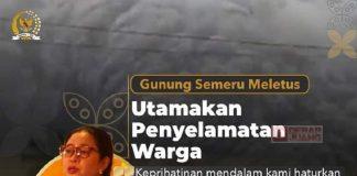 Gunung Semeru Meletus, Puan: Utamakan Penyelamatan Warga