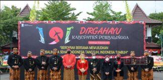 Kenakan Pakaian Adat Jawa Saat Upacara Hari Jadi Purbalingga, Bupati Tiwi: Nguri-uri Budaya