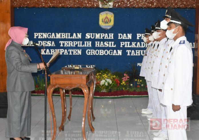 Lantik Kepala Desa, Sri Sumarni Minta Pelayanan Optimal dan Tanggap