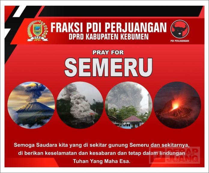 Lirih Doa Fraksi PDI Perjuangan Kebumen untuk Bencana Gunung Semeru
