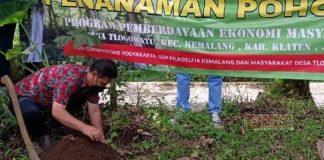 Rawat Lingkungan, Hartanto Tanam 400 Bibit Pohon Jati di Desa Tlogo Watu