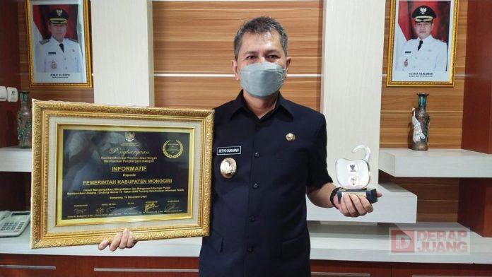 Sandang Predikat Terinformatif, Wonogiri Raih KIP Award 2021