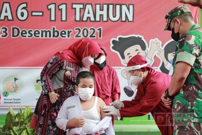 Sri Mulyani Genjot Vaksinasi Anak Usia 6-11 Tahun di Klaten