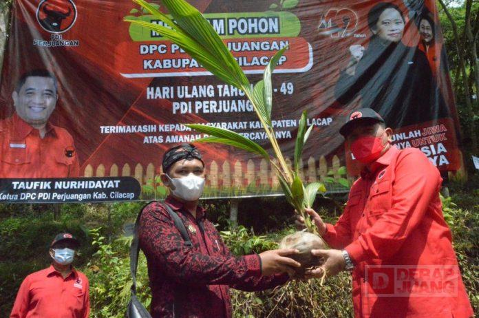 Bagikan 1000 Bibit Pohon Kelapa, Taufik Jaga Bumi Untuk Anak Cucu Kita