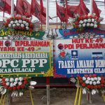 HUT PDI Perjuangan ke-49, Kantor DPC Cilacap Dibanjiri Karangan Bunga Ucapan Selamat