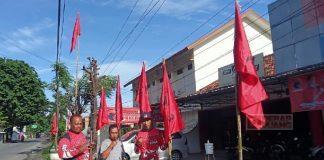 Sambut HUT Partai, Pati Merah Membara