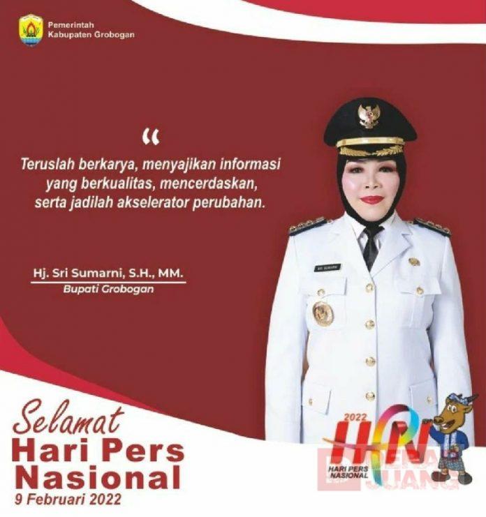 Hari Pers, Bupati Grobogan Minta Wartawan Suguhkan Berita Berimbang