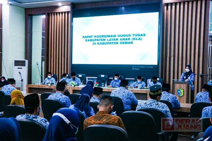 Rakor Gugus Tugas KLA, Bupati Demak Harap Tahun 2022 Raih Tingkat Madya