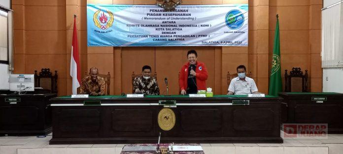 Bung Dance Hadiri Penandatanganan MoU KONI dan PTWP Salatiga