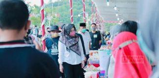 Sri Mulyani Tinjau Kampung Ramadan Rowo Jombor