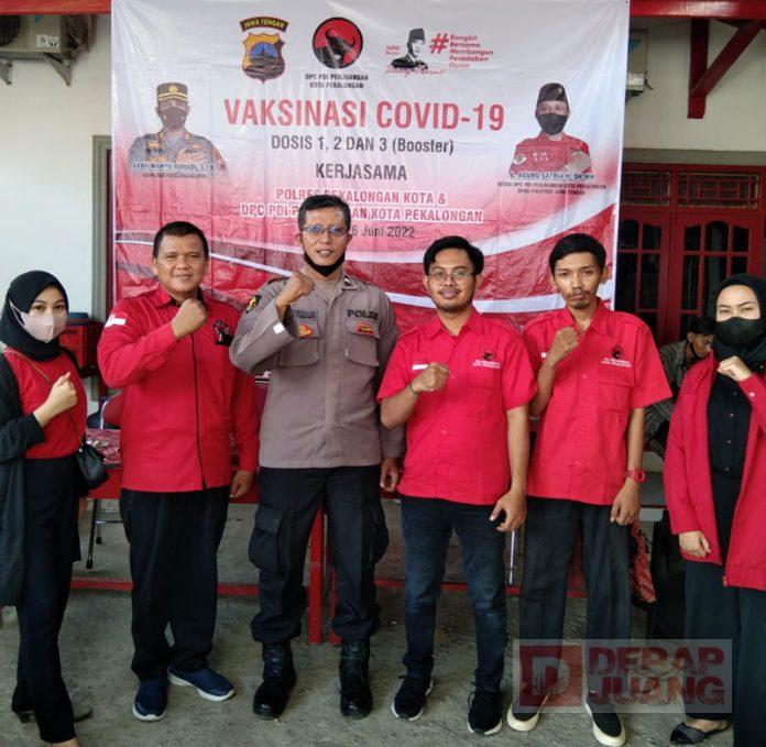 PDI Perjuangan dan Polres Kota Pekalongan Gelar Vaksinasi Booster