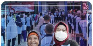 Senam Bersama Lansia, Mbak Eisti Membaur dan Bagikan Bantuan Permakanan