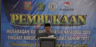 Buka MTQ Tingkat Pelajar, Bupati Wonosobo: Niatkan untuk Ibadah