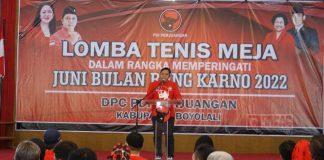 DPC Boyolali Gelar Lomba Tenis Meja di Bulan Bung Karno