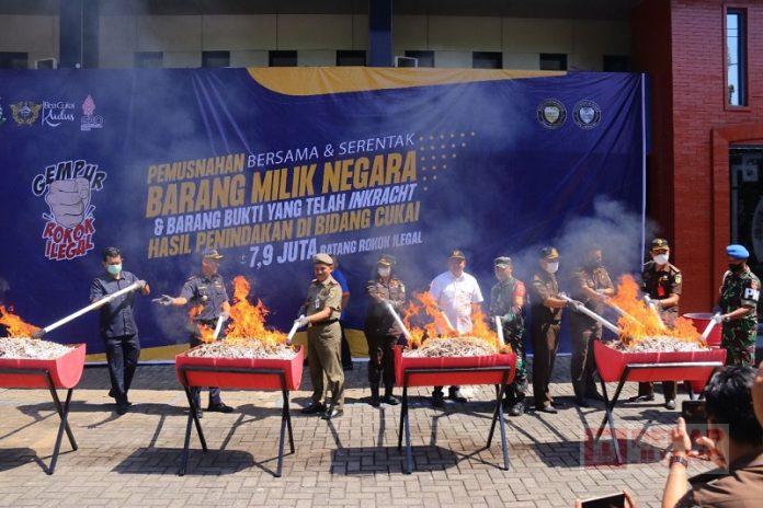 Hadiri Pemusnahan BMN, Masan Ikhtiar Gempur Rokok Ilegal