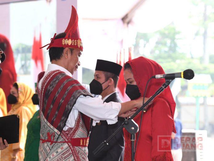 Krisseptiana Terima Penghargaan Satyalencana Wira Karya dari Presiden Jokowi