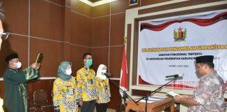 Lantik 3 Pejabat Fungsional, Riswadi Berpesan Agar Tingkatkan Prestasi Kinerja