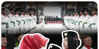 Mbak Eisti Lantik Pasukan Pengibar Bendera Pusaka Kota Wali