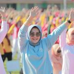 Sri Mulyani Ajak 1.200 Nakes Klaten Ikuti Senam Bersama