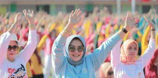 Sri Mulyani Ajak 1.200 Nakes Klaten Ikuti Senam Bersama