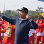 Meriahkan Haornas, Bupati Husein Senam Bersama Ribuan Masyarakat