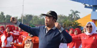 Meriahkan Haornas, Bupati Husein Senam Bersama Ribuan Masyarakat