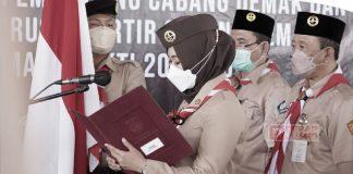 Dilantik Sebagai Ketua Mabicab, Kak Eisti Optimis Bawa Pramuka Demak Berbenah