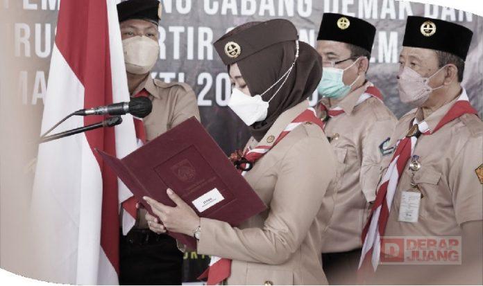 Dilantik Sebagai Ketua Mabicab, Mbak Eisti Optimis Bawa Pramuka Demak Berbenah