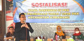 Husna Sosialisasikan Hasil Rakernas IX PKK dan Pembinaan UMKM/UP2K PKK Ajibarang