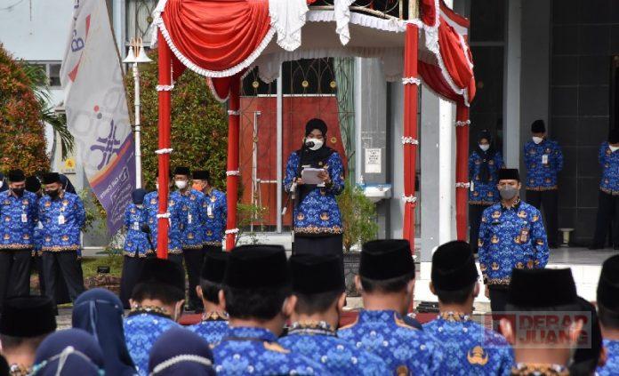 Pimpin Upacara, Mbak Eisti Tegaskan ASN Tetap Jaga Netralitas Pasca Pilkades