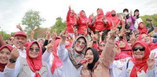 Sri Mulyani Hadiri Kegiatan Senam Bersama di Delanggu