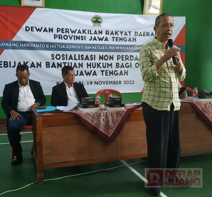 BHB Gelar Sosialisasi Non Perda Tentang Kebijakan Bantuan Hukum Bagi Orang Miskin Jawa Tengah
