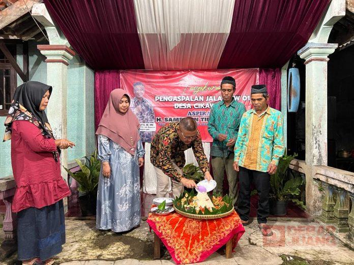 Pak Sam Hadiri Tasyakuran Pengaspalan Jalan Desa Cikawung