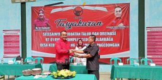 Talud dan Drainase Selesai Dibangun, Warga Desa Kebutuhjurang Gelar Tasyakuran