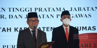 Bupati Husein Lantik 102 Pejabat Pemkab Banyumas