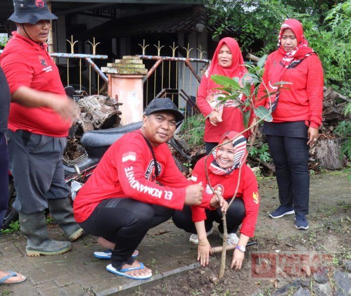 Dalam rangka ulang tahun emas PDI Perjuangan ke-50, DPC PDI Perjuangan Kota Tegal bersama Mas Uyip gelar penghijauan dan bersih Daerah Aliran Sungai (DAS)