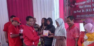 Rangkaian HUT Partai, DPC Pemalang Bagikan 100 Makanan Bergizi