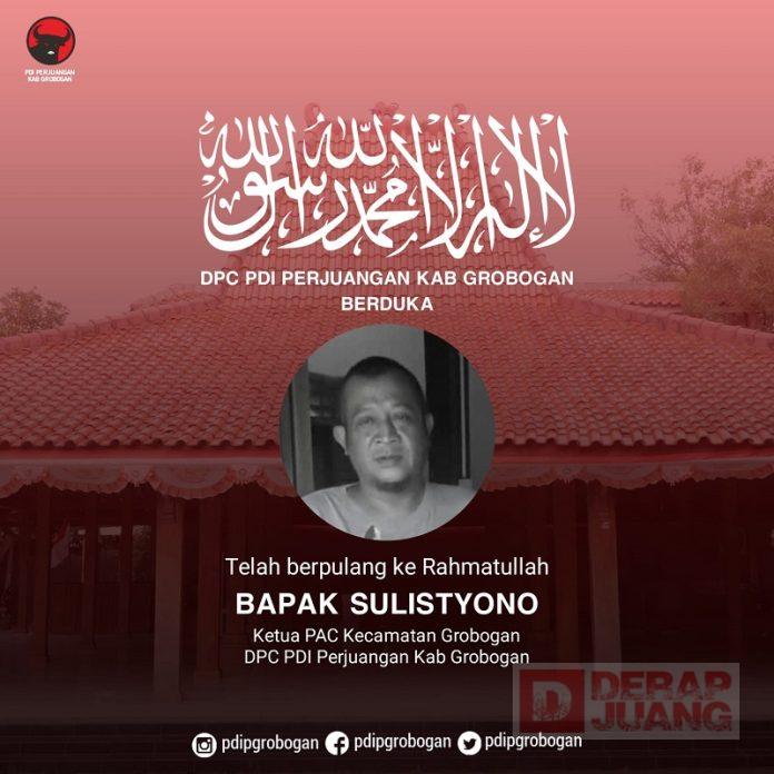 Telah Berpulang Salah Satu Kader Terbaik PDI Perjuangan Grobogan