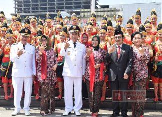 Bersama Sadewo, Bupati Husein Ikuti Upacara Peringatan Hari Jadi ke-452 Kab. Banyumas