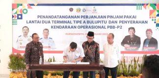 Ditjen Hubdat dan Pemkab Banyumas Tandatangani Perjanjian Pinjam Pakai Terminal Tipe A Bulupitu